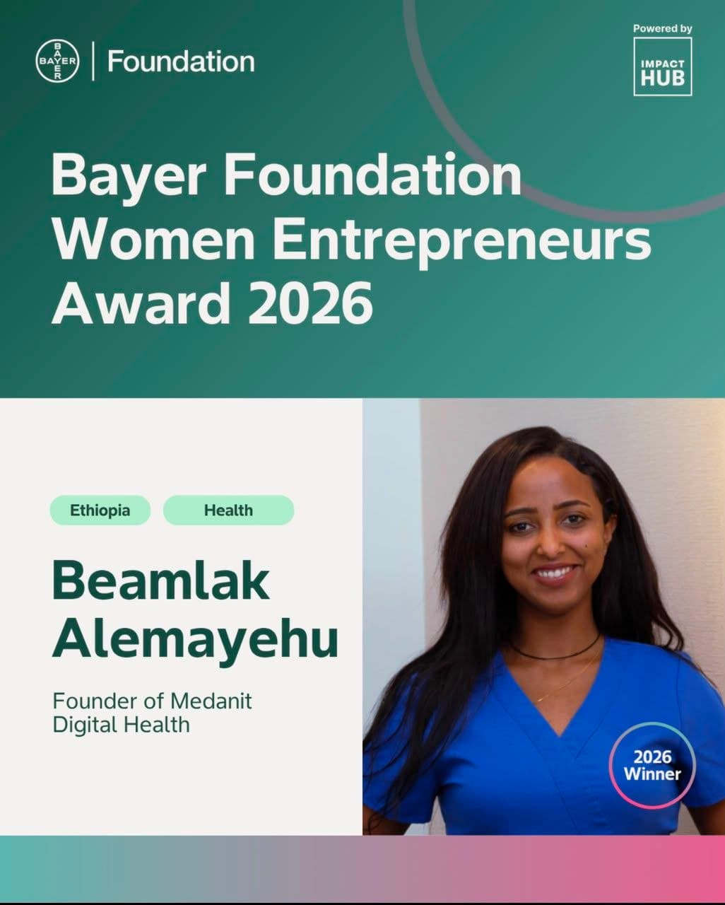 Beamlak Alemayehu of Medanit Digital Health Wins 2026 Bayer Foundation Award