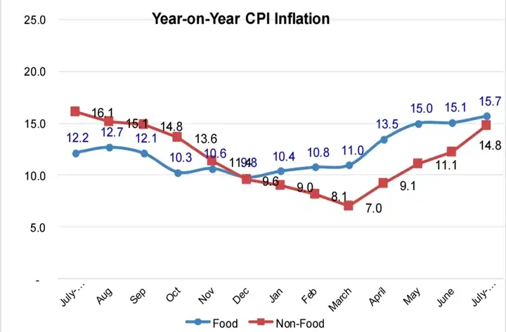 Ethiopia's Annual Inflation Rate Rises to 15.3% in July 2018 EFY